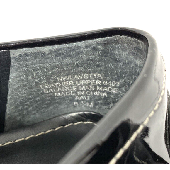 Nine West Lavetta 8.5M black patent driving loafers slip on shoes gold buckles - Picture 8 of 10